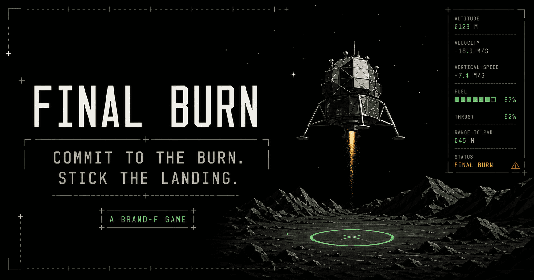 Final Burn precision lunar landing game artwork